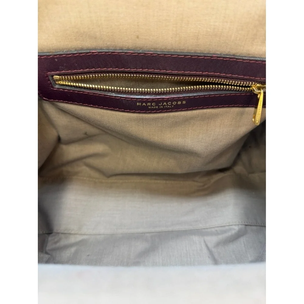 Marc Jacobs Quilted Leather Stam Bag Deep Plum Maroon Contrast Stitch Fall 2007